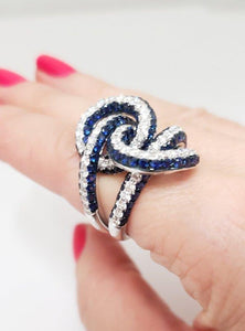 Afarin Collection 1.85 Diamond & 4.88ct Sapphire Entwined Ring VS/F in 18k Gold