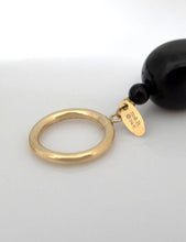 Load image into Gallery viewer, LADIES ZOE B. 14K YELLOW GOLD BLACK ONYX BEADED STRAND TOGGLE NECKLACE 24"