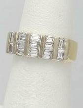 Load image into Gallery viewer, 14k YELLOW WHITE GOLD 1.00ct CHANNEL SET BAGUETTE DIAMOND BAR BAND RING