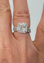 Load image into Gallery viewer, EGL 2.50ct RADIANT DIAMOND ENGAGEMENT BRIDAL SET in 18K WHITE GOLD