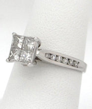 Load image into Gallery viewer, LADIES 14K WHITE GOLD 1.00ct DIAMOND INVISIBLE SET PRINCESS ENGAGEMENT RING 7