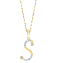 Load image into Gallery viewer, 10k YELLOW GOLD LETTER S INITIAL PENDANT NECKLACE 18"