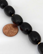 Load image into Gallery viewer, LADIES ZOE B. 14K YELLOW GOLD BLACK ONYX BEADED STRAND TOGGLE NECKLACE 24"