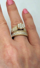 Load image into Gallery viewer, 14k YELLOW GOLD 2.12ct ROUND DIAMOND ENGAGEMENT BRIDAL TRIO SET
