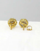 Load image into Gallery viewer, 1.00 CT. T.W. Round Diamond Composite Flower Stud Earrings in 14K Yellow Gold