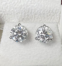 Load image into Gallery viewer, 3.05ct T.W. Round Brilliant Cut GIA Diamond Stud Earrings in 950 Platinum