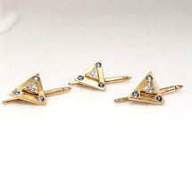 Load image into Gallery viewer, 14k YELLOW GOLD 1.00ct TRILLION DIAMOND & SAPPHIRE TUXEDO BUTTONS