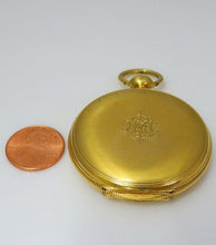 Load image into Gallery viewer, VINTAGE 1972 A. SALZMANN 18K YELLOW GOLD POCKET WATCH 45MM