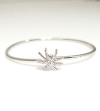 Load image into Gallery viewer, .24ct DIAMOND PALM TREE BANGLE in 18K WHITE GOLD
