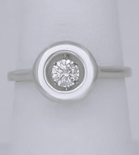 Load image into Gallery viewer, NEW 14k WHITE GOLD .33ct ROUND SOLITAIRE SHIMMER FLOATING DIAMOND HALO RING