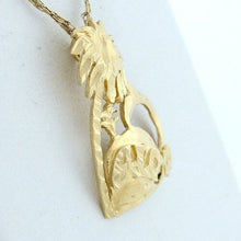 Load image into Gallery viewer, 14k Gold Diamond Cut Palm Tree Whale Aloha Pendant