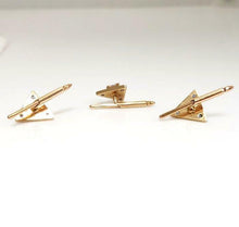 Load image into Gallery viewer, 14k YELLOW GOLD 1.00ct TRILLION DIAMOND & SAPPHIRE TUXEDO BUTTONS