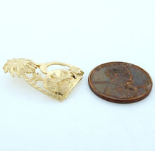 Load image into Gallery viewer, 14k Gold Diamond Cut Palm Tree Whale Aloha Pendant
