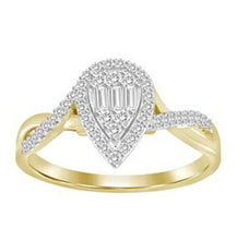 Load image into Gallery viewer, .25ct DIAMOND PEAR COMPOSITE PROMISE RING in 10K YELLOW GOLD
