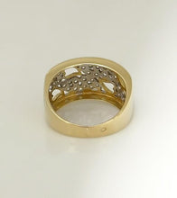 Load image into Gallery viewer, LADIES 18k YELLOW GOLD 1/3ct CUBIC ZIRCONIA FILIGREE HEART WIDE BAND