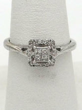 Load image into Gallery viewer, 10k WHITE GOLD 1/5ct PRINCESS CUT DIAMOND ENGAGEMENT or PROMISE RING
