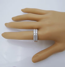 Load image into Gallery viewer, MENS 14k WHITE GOLD 1/2ct SQUARE DIAMOND TWO STONE WEDDING BAND