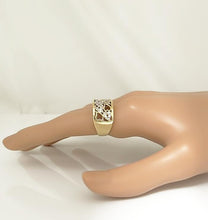 Load image into Gallery viewer, LADIES 18k YELLOW GOLD 1/3ct CUBIC ZIRCONIA FILIGREE HEART WIDE BAND