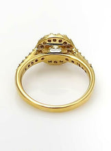 Load image into Gallery viewer, 1 CT. T.W. Round Diamond Frame Halo Engagement Ring in 18K Yellow Gold