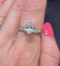 Load image into Gallery viewer, Platinum 950 1.01ct Center Oval 1/4ct Pear Accents Engagement Ring