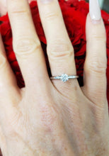 Load image into Gallery viewer, 14K White Gold .37ctw Round Diamond Solitaire Engagement / Promise Ring