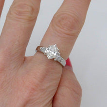 Load image into Gallery viewer, Platinum 950 1.01ct Center Oval 1/4ct Pear Accents Engagement Ring