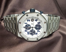 Load image into Gallery viewer, 43mm Audemars Piguet Royal Oak Offshore Chrono Panda White Navy Watch