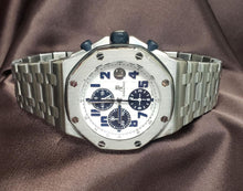 Load image into Gallery viewer, 43mm Audemars Piguet Royal Oak Offshore Chrono Panda White Navy Watch
