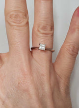 Load image into Gallery viewer, .46ctw PRINCESS CUT DIAMOND SOLITAIRE ENGAGEMENT RING in 14K WHITE GOLD