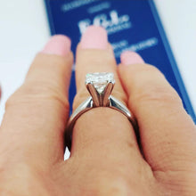 Load image into Gallery viewer, EGL Certified 1.55ct Princess Cut Diamond Solitaire Engagement Ring in 14k White Gold (SI2/I)