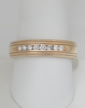 Load image into Gallery viewer, Mens 14k Yellow Gold 1/3ct Round Diamond Comfort Milgrain Wedding Band 6mm