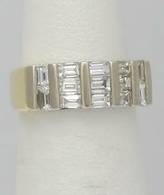 Load image into Gallery viewer, 14k YELLOW WHITE GOLD 1.00ct CHANNEL SET BAGUETTE DIAMOND BAR BAND RING