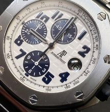 Load image into Gallery viewer, 43mm Audemars Piguet Royal Oak Offshore Chrono Panda White Navy Watch
