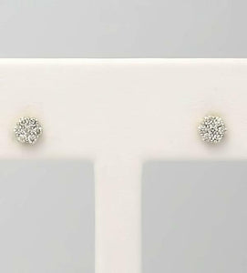 .25 CT. T.W. Round Diamond Composite Flower Stud Earrings in 14K Yellow Gold