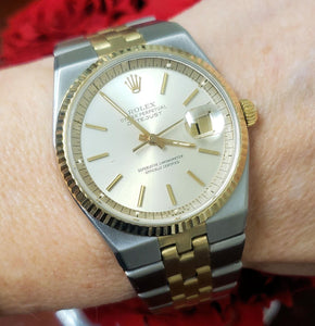 Rare Bird 36mm Rolex Oyster Perpetual Datejust 1630 - Automatic Two Tone SS Gold