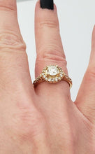 Load image into Gallery viewer, 1 CT. T.W. Round Diamond Frame Halo Engagement Ring in 18K Yellow Gold