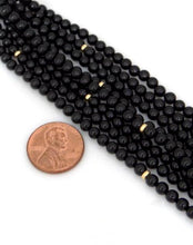 Load image into Gallery viewer, LADIES ZOE B. 14K YELLOW GOLD BLACK ONYX BEADED STRAND TOGGLE NECKLACE 24"