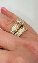 Load image into Gallery viewer, 14k YELLOW GOLD 2.12ct ROUND DIAMOND ENGAGEMENT BRIDAL TRIO SET