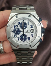 Load image into Gallery viewer, 43mm Audemars Piguet Royal Oak Offshore Chrono Panda White Navy Watch
