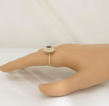 Load image into Gallery viewer, 14k YELLOW GOLD 1.00ct OVAL BLUE SAPPHIRE 1.00ct BAGUETTE DIAMOND BALLERINA RING