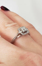 Load image into Gallery viewer, 10k WHITE GOLD 1/5ct PRINCESS CUT DIAMOND ENGAGEMENT or PROMISE RING