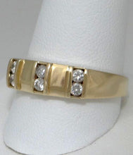 Load image into Gallery viewer, 14K YELLOW GOLD HIGH POLISH 6 ROUND CZ 1/3ct WEDDING BAND RING