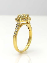 Load image into Gallery viewer, 1 CT. T.W. Round Diamond Frame Halo Engagement Ring in 18K Yellow Gold