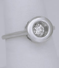 Load image into Gallery viewer, NEW 14k WHITE GOLD .33ct ROUND SOLITAIRE SHIMMER FLOATING DIAMOND HALO RING
