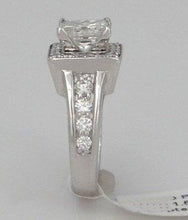 Load image into Gallery viewer, 14k White Gold Princess Cut Square .77ct Diamond Engagement Ring Semi Mount