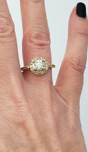 Load image into Gallery viewer, 1 CT. T.W. Round Diamond Frame Halo Engagement Ring in 18K Yellow Gold