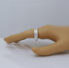 Load image into Gallery viewer, MENS 14k WHITE GOLD 1/2ct SQUARE DIAMOND TWO STONE WEDDING BAND