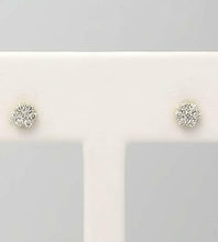 Load image into Gallery viewer, .25 CT. T.W. Round Diamond Composite Flower Stud Earrings in 14K Yellow Gold
