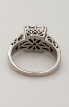 Load image into Gallery viewer, 3/4ct PRINCESS HALO DIAMOND ENGAGEMENT or PROMISE RING in 14K WHITE GOLD