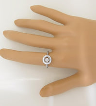 Load image into Gallery viewer, NEW 14k WHITE GOLD .33ct ROUND SOLITAIRE SHIMMER FLOATING DIAMOND HALO RING